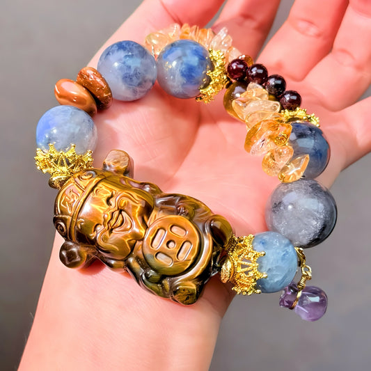 019 Kyanite Citrine Garnet Lucky charm bracelet energy feng shui magnetic fashion jewelry beads bracelet gift