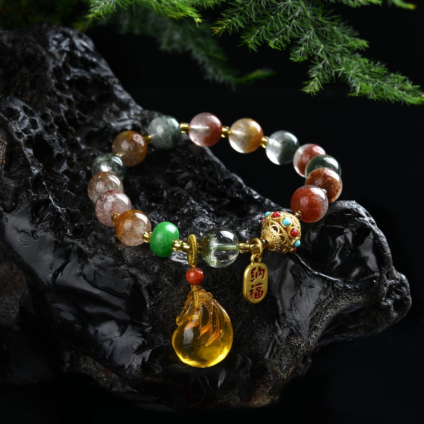 056 Garden Quartz Bracelet Lucky Charm