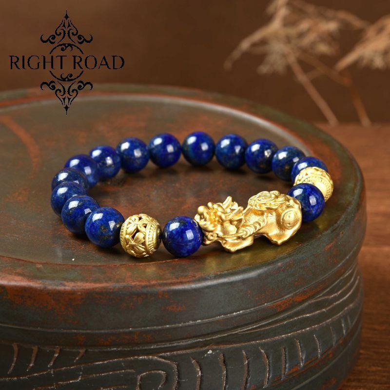 072 lucky charm bracelet 2023 lapis lazuli piyao bracelet energy wind water healing wealth beads rosary Chinese bracelet