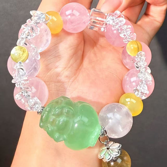 007 Fluorite Rose Quartz Clear Quartz  Bracelet 2025 Energy High Quality Fashion Feng Shui Bracelet Gift Bead Bracelet Jewelry