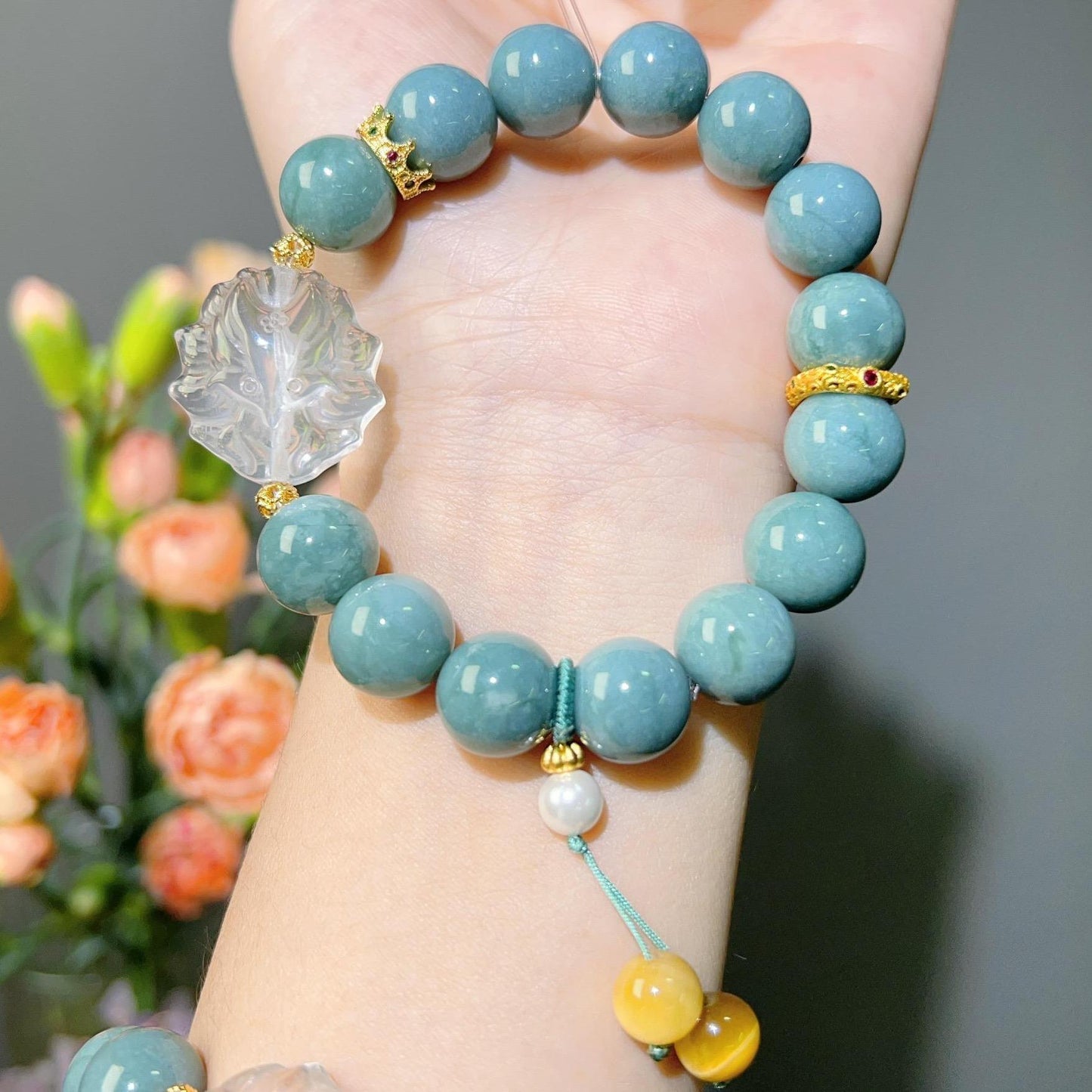 022. Jade Nine-tailed Fox High Quality Bracelet Lucky Charm Bracelet 2025 Energy Feng Shui Magnetic Gift Bead Bracelet DIY