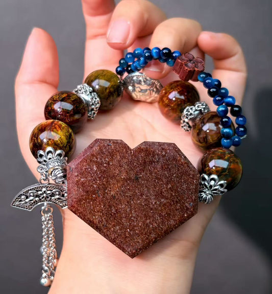 008 Pietersite Garnet Tiger's Eye High Quality Fashion  Bracelet Gift Bead Bracelet Jewelry
