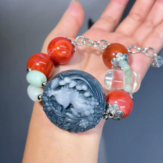 016 Agate Taiji Jade Jadeite Bracelet 2025 Energy High Quality Fashion Jewelry Feng Shui Bead Bracelet Gift