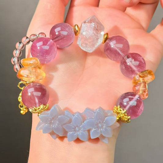 002 Amethyst Agate Citrine bracelet lucky DIY bracelet