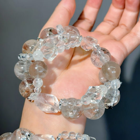 017 Azeztulite Clear Quartz bracelet 2025 energy high quality fashion jewelry magnetic beads bracelet gift
