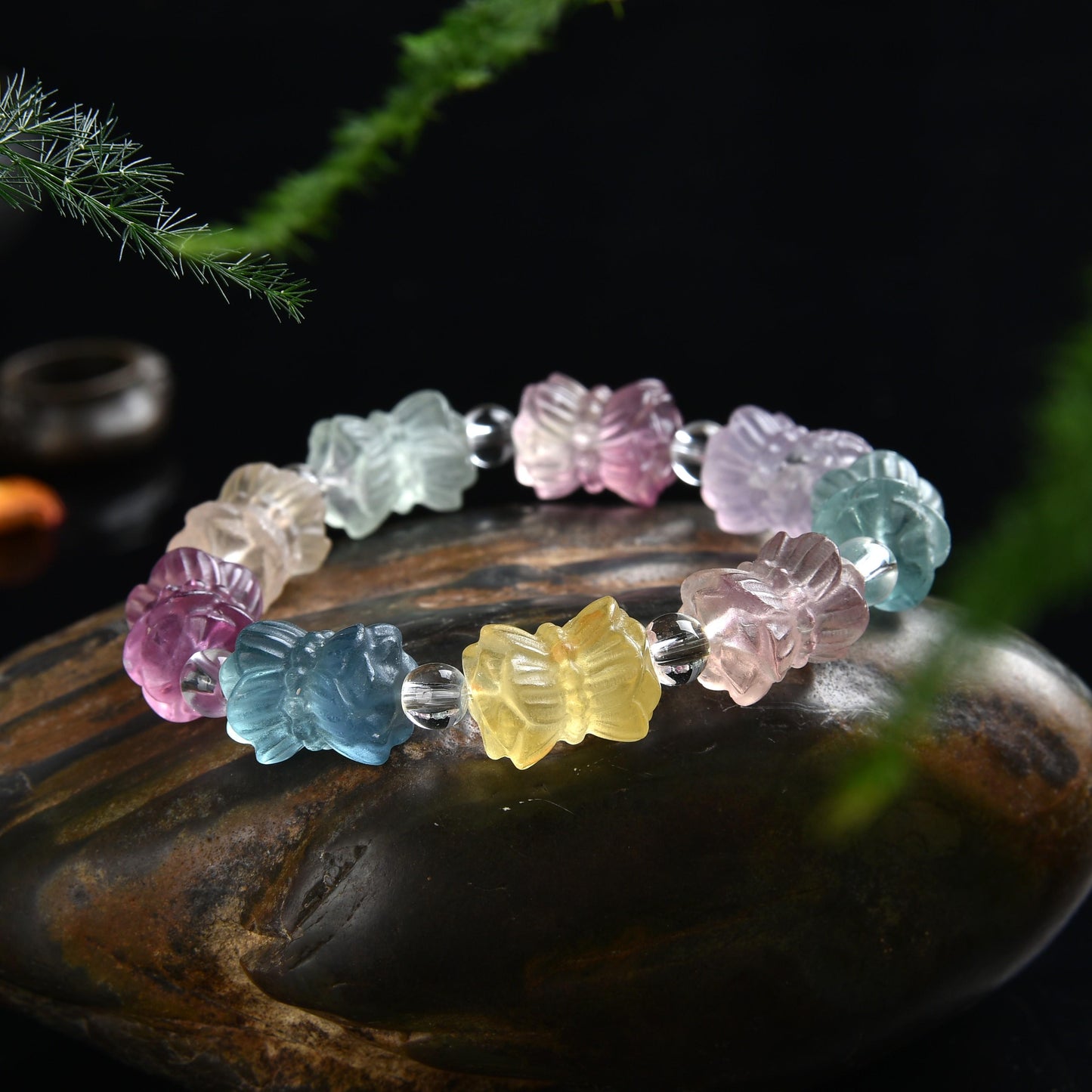 036 Fluorite bracelet with certificate lucky charm bracelet