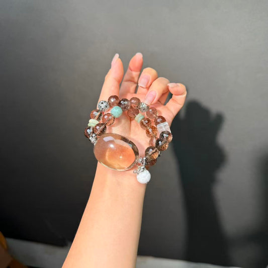008 Smoky Quartz Clear Quartz Jadeite High Quality Fashion  Bracelet Gift Bead Bracelet Jewelry