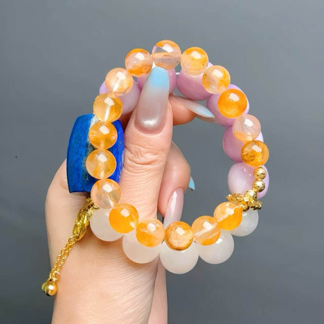 033 Lapis Lazuli Moonstone Kunzite Bracelet 2025 Energy High Quality Fashion Jewelry Beads Bracelet Gift