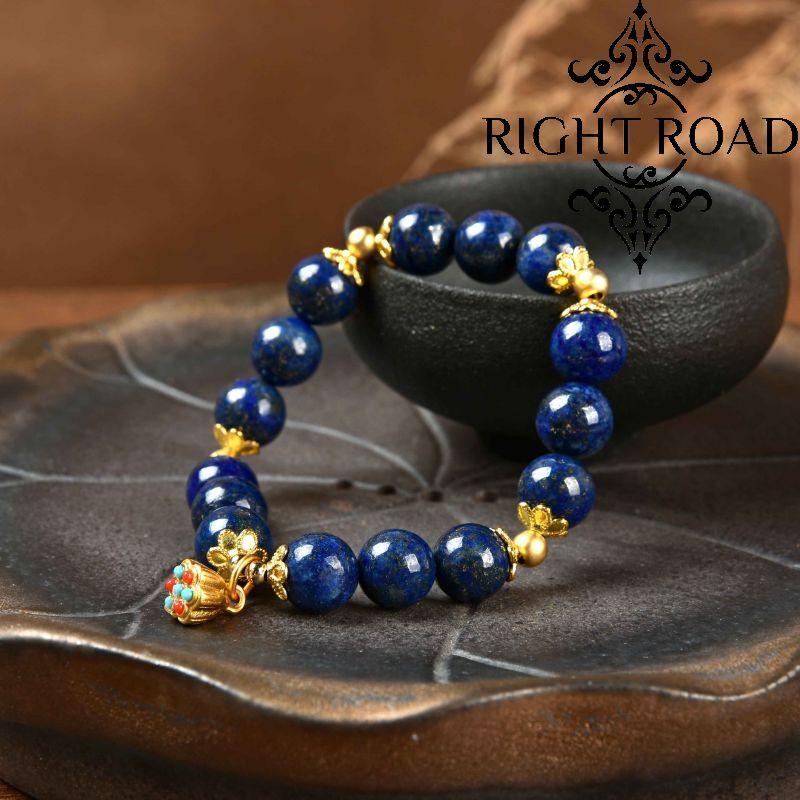 lucky charm bracelet lapis lazuli lotus root pendant bracelet energy feng shui beads healing fashion bracelet