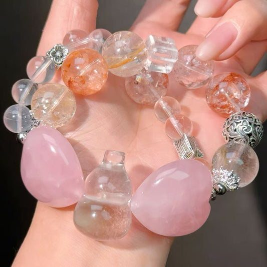 003 Herkimer Diamond Rose Quartz Phantom Quartz Bracelet 2025 Energy Beads Bracelet Fashion Magnetic Crystal Jewelry Bracelet 2025 Energy Beads Bracelet Fashion Magnetic Crystal Jewelry