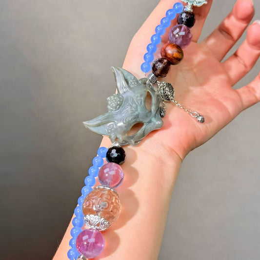 032 Serpentine Amethyst Smoky Quartz bracelet lucky charm bracelet high quality energy fashion magnetic feng shui bracelet