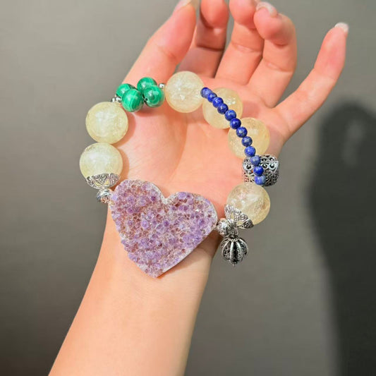 011  Lapis Lazuli Malachite Azeztulite bracelet