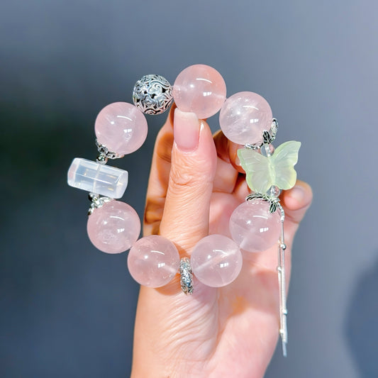 016 Rose Quartz Milk Quartz Serpentine bracelet Lucky Charm Bracelet 2025 Energy High Quality Fashion Jewelry Feng Shui Bead Bracelet Gift