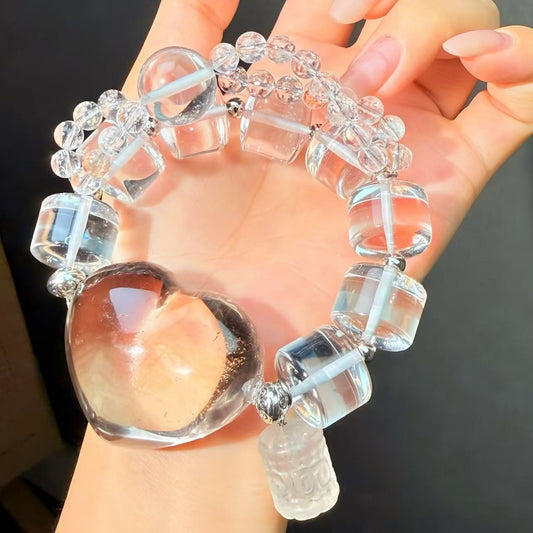 018 Clear Quartz Lucky Charm Bracelet 2025 Energy High Quality Fashion Jewelry Feng Shui Beads Magnetic Gift