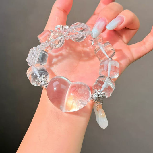 015 Clear Quartz Bracelet Energy High Quality Fashion Jewelry Feng Shui Beads Magnetic Gift