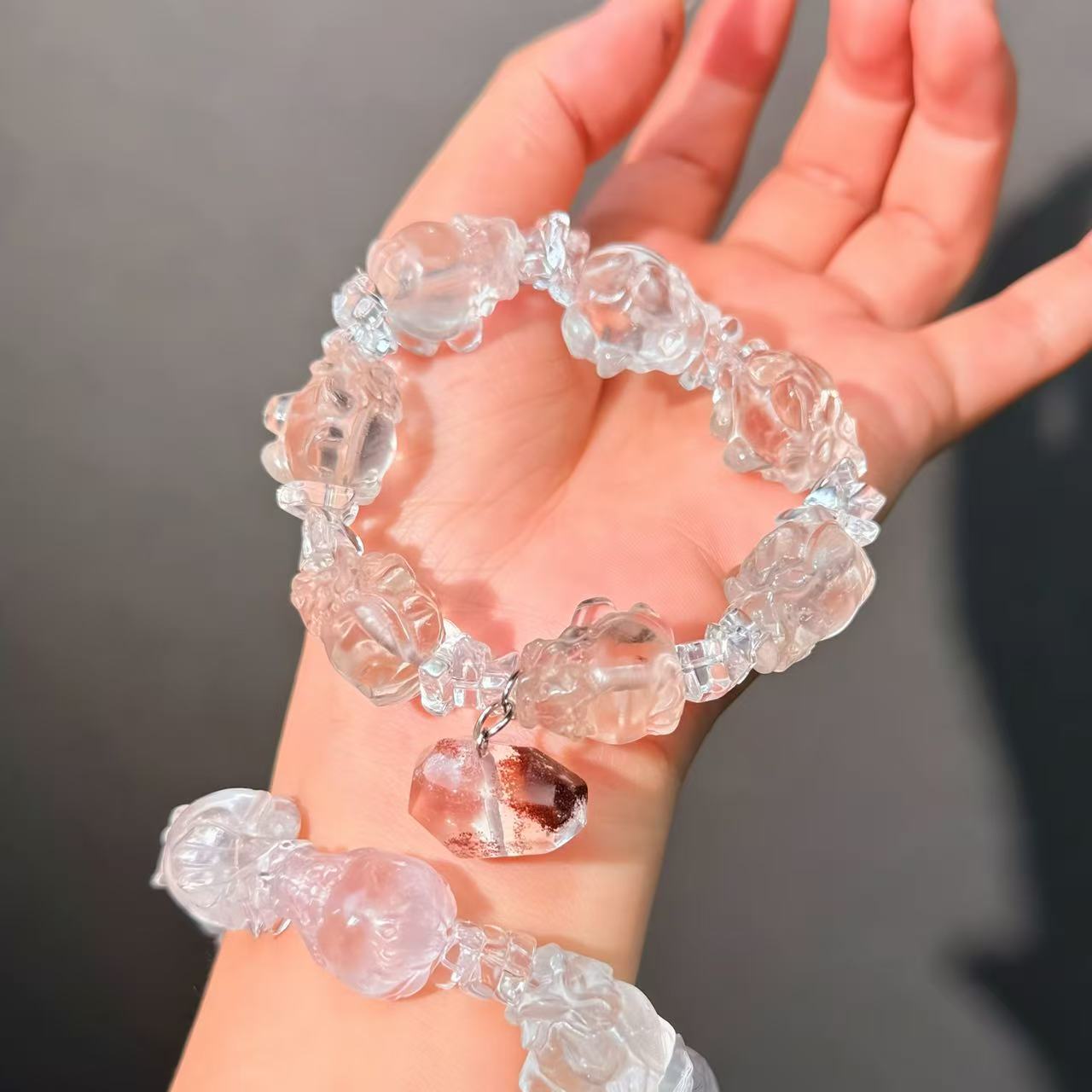 042 Clear Quartz Phantom Quartz bracelet 2025 high quality energy feng shui fashion cute bracelet beads bracelet gift