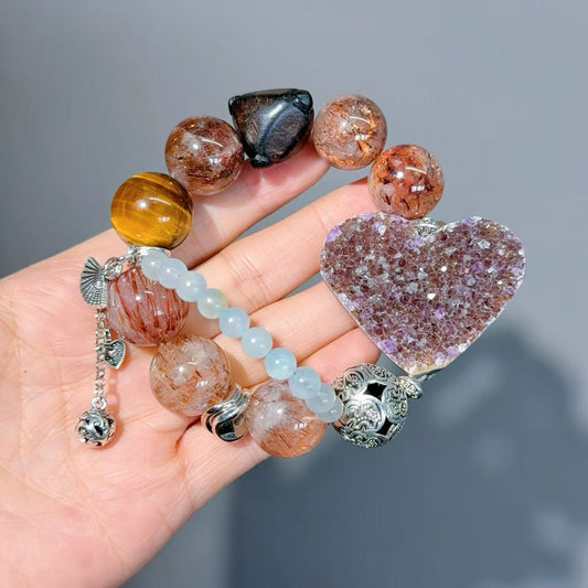 017 Super Seven Ametrine Tiger's Eye bracelet 2025 energy high quality fashion jewelry magnetic beads bracelet gift