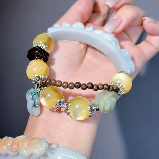 001    Jadeite, lepidolite high quality bracelet.. Natural crystal bracelet properties, fashionable bracelet gift