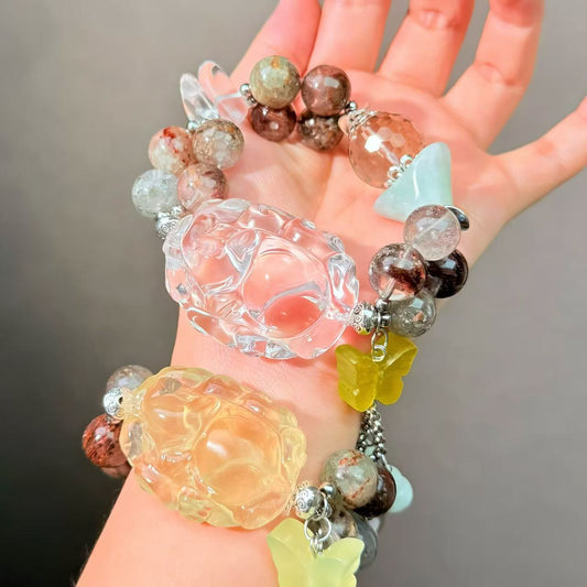 011 Citrine Serpentine Phantom Quartz bracelet