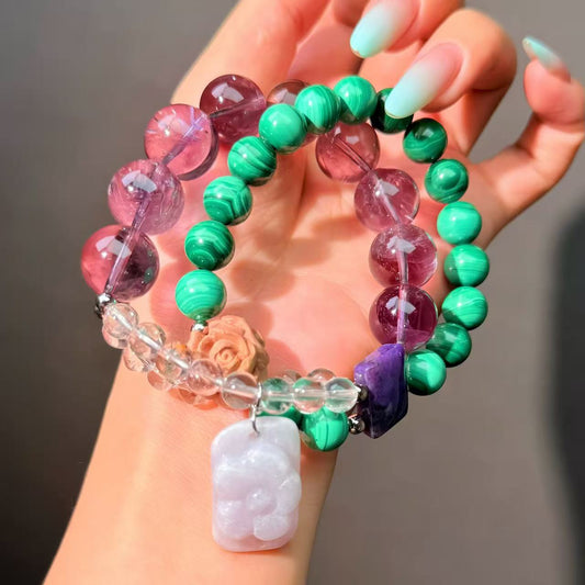017 Amethyst Malachite Jadeite bracelet energy high quality fashion jewelry magnetic beads bracelet gift