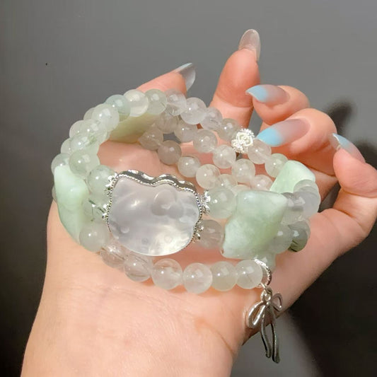 077 Rutilated Q Serpentine Clear Quartz High quality natural crystal Bracelet fashion gift