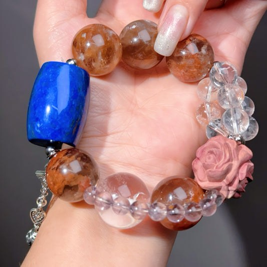 017 Phantom Q Lapis Lazuli Clear Quartz bracelet 2025 energy high quality fashion jewelry magnetic beads bracelet gift