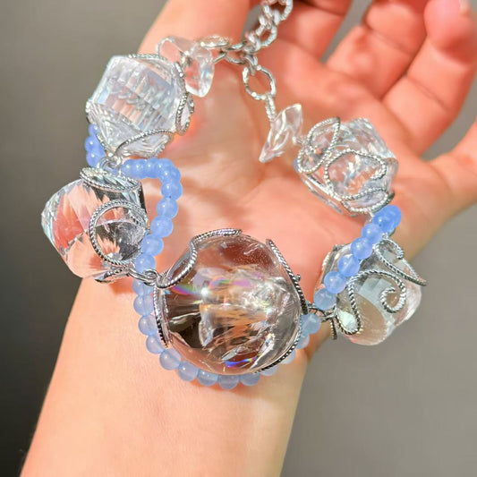 009 Clear Quartz Azeztulite Bracelet Energy High Quality Fashion Jewelry Feng Shui Magnetic Beads Bracelet Gift