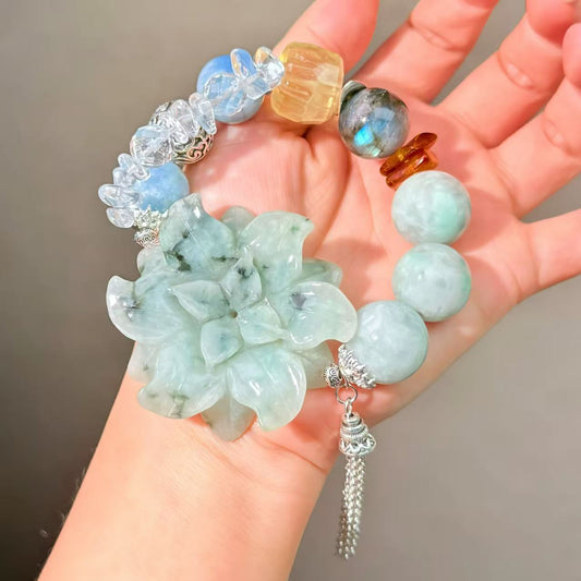 021 Jadeite Aquamarine Citrine bracelet energy high quality fashion jewelry magnetic beads bracelet gift