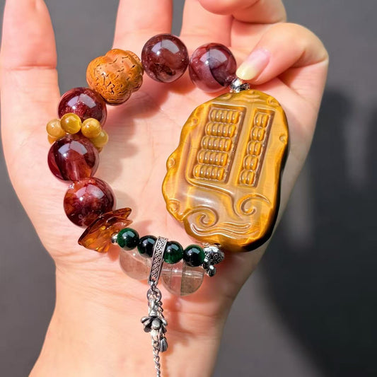 021 Tiger's Eye Hematoid Quartz Phantom Quartz bracelet energy high quality fashion jewelry magnetic beads bracelet gift
