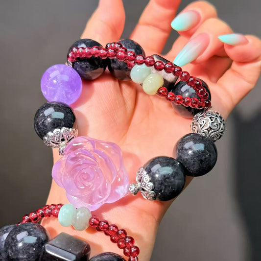 018 Jadeite Amethyst Garnet Lucky Charm Bracelet 2025 Energy High Quality Fashion Jewelry Feng Shui Beads Magnetic Gift
