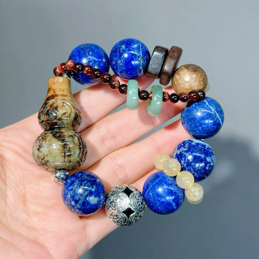 003 Lapis Lazuli Jadeite Tiger's Eye  Bracelet 2025 Energy Beads Bracelet Fashion Magnetic Crystal Jewelry
