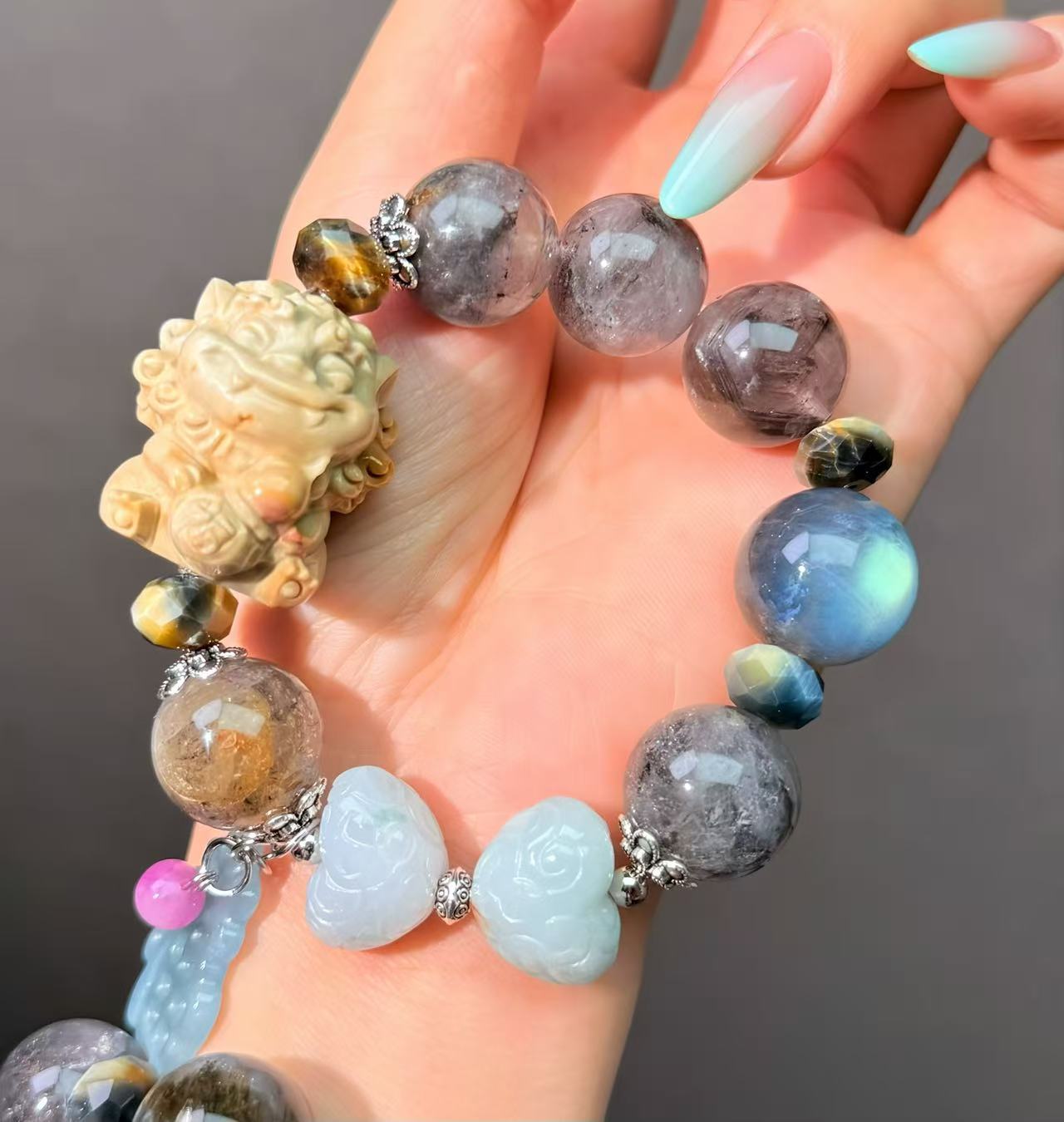 023   Herkimer Diamond Jadeite Labradorite Bracelet 2025 Energy High Quality Fashion Feng Shui Bracelet