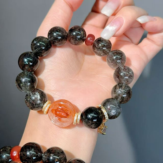 067 Strawberry Q Hematoid Q Bracelet 2025 Energy High Quality Fashion Jewelry  Beads Bracelet Gift