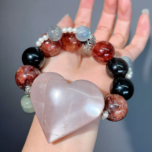 013 Sunstone Hematoid Q Labradorite Bracelet 2025 Energy High Quality Feng Shui Bracelet Magnetic Beads Fashion Jewelry Bracelet Gift