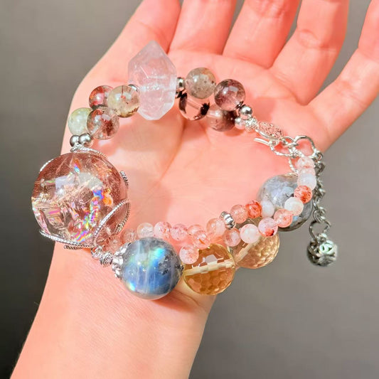 011 Azeztulite Labradorite Citrine bracelet