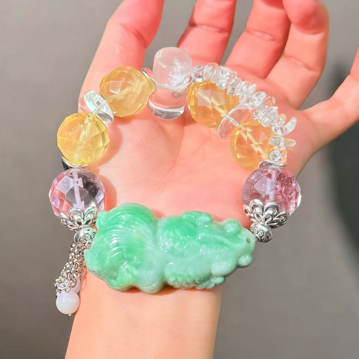 018 Jadeite Citrine Amethyst Bracelet High Quality Energy Magnetic  Bracelet Gift