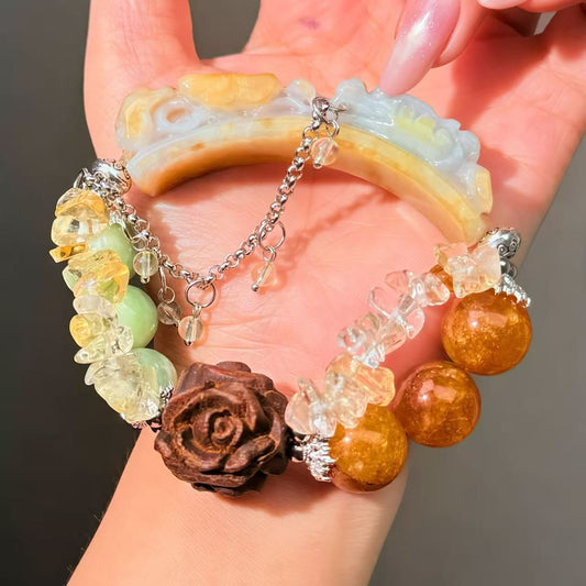 008 Jadeite Mica Quartz Hematoid Q High Quality Fashion  Bracelet Gift Bead Bracelet Jewelry