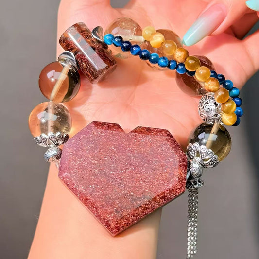 014 Garnet Smoky Quartz Tiger's Eye Bracelet 2025 Energy High Quality Fashion Jewelry Feng Shui Beads Magnetic Gift