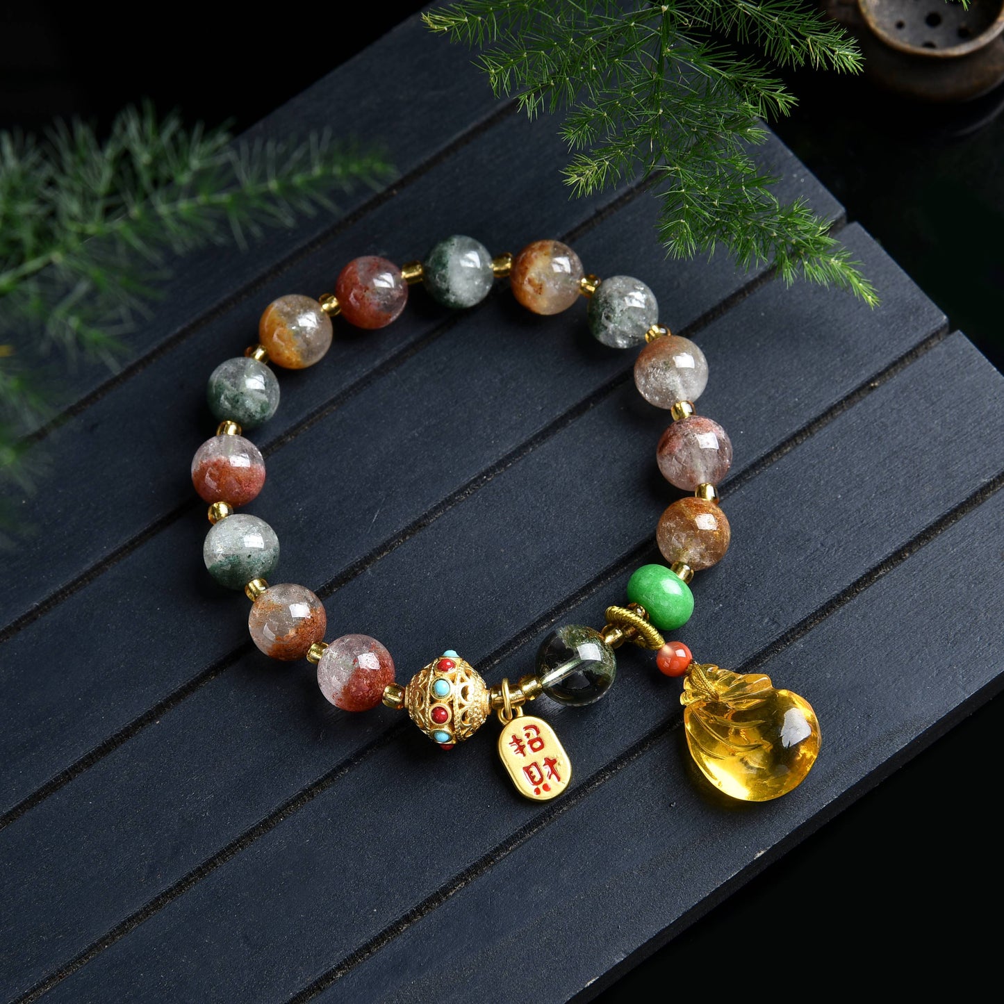 056 Garden Quartz Bracelet Lucky Charm