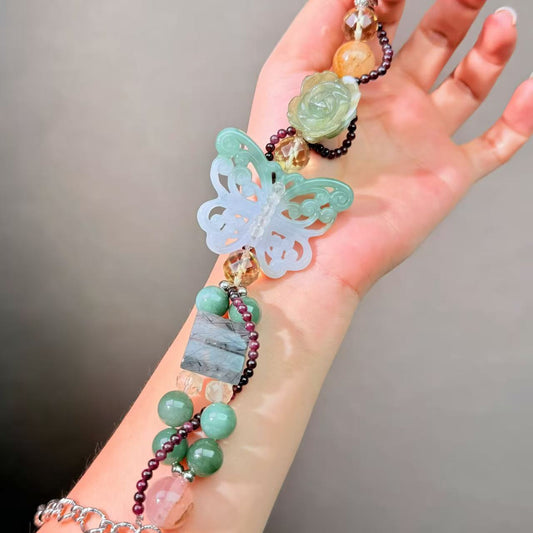 012 Jadeite Rutilated Q Dendritic Q Bracelet Energy High Quality Fashion Jewelry Feng Shui Beads Magnetic Gift