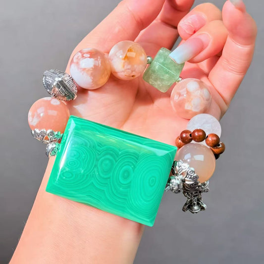 016 Malachite Agate Bracelet Energy High Quality Fashion Jewelry Feng Shui Bead Bracelet Gift