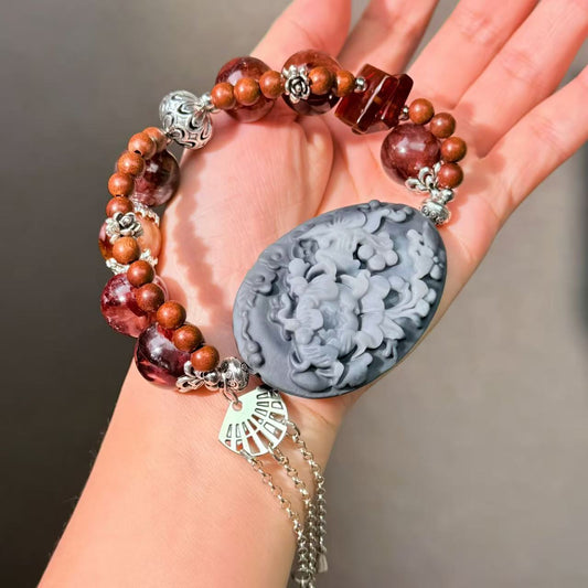 009 Hematoid Q Taiji Jade Amber Bracelet Energy High Quality Fashion Jewelry Feng Shui Magnetic Beads Bracelet Gift