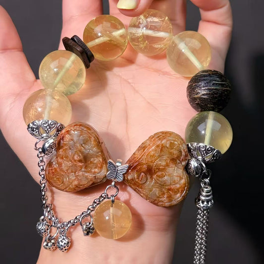 017 Jadeite Citrine bracelet energy high quality fashion jewelry magnetic beads bracelet gift
