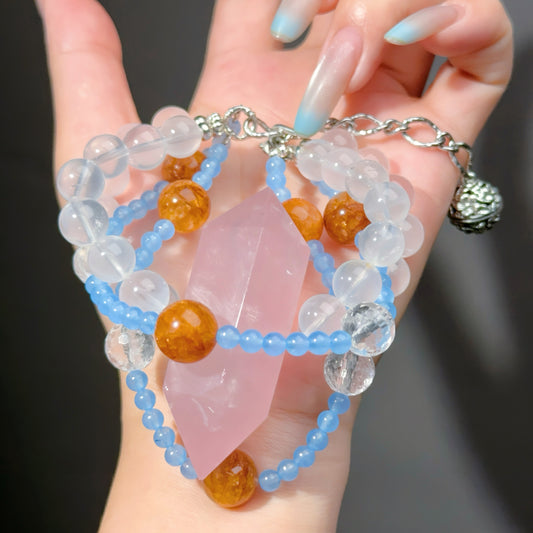 057 Alashan rose quartz quartzite Bracelet 2025 Energy High Quality Fashion Jewelry Bead Bracelet Magnetic Bracelet Gift
