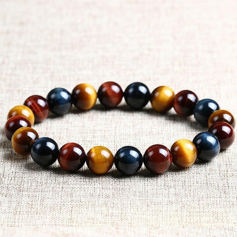 078  Natural Agate Tiger Eye Green Aventurine Bracelet 8MM 10MM 12MM Bead Bracelet