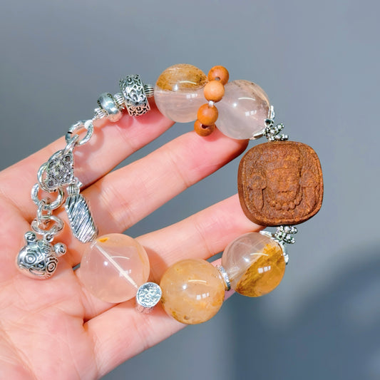 010 Hematoid Q Sandalwood lucky charm bracelet 2025 energy high quality fashion jewelry beads bracelet gift