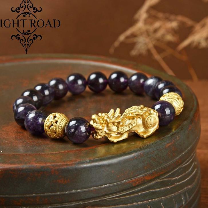 008 Amethyst Pixiu Bracelet With Certificate Sale Lucky Fortune