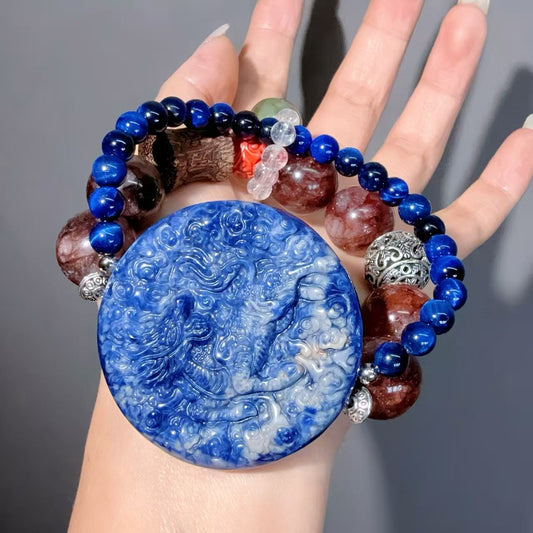 062 Sodalite Hematoid Q Tiger's Eye Lucky charm bracelet 2025 energy fashion jewelry magnetic feng shui beads bracelet gift