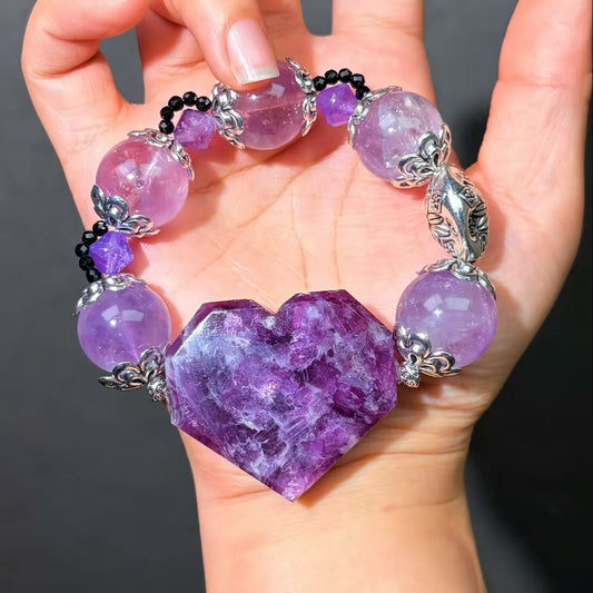 009 Ametrine Mica Quartz Amethyst  Bracelet Energy High Quality Fashion Jewelry Feng Shui Magnetic Beads Bracelet Gift