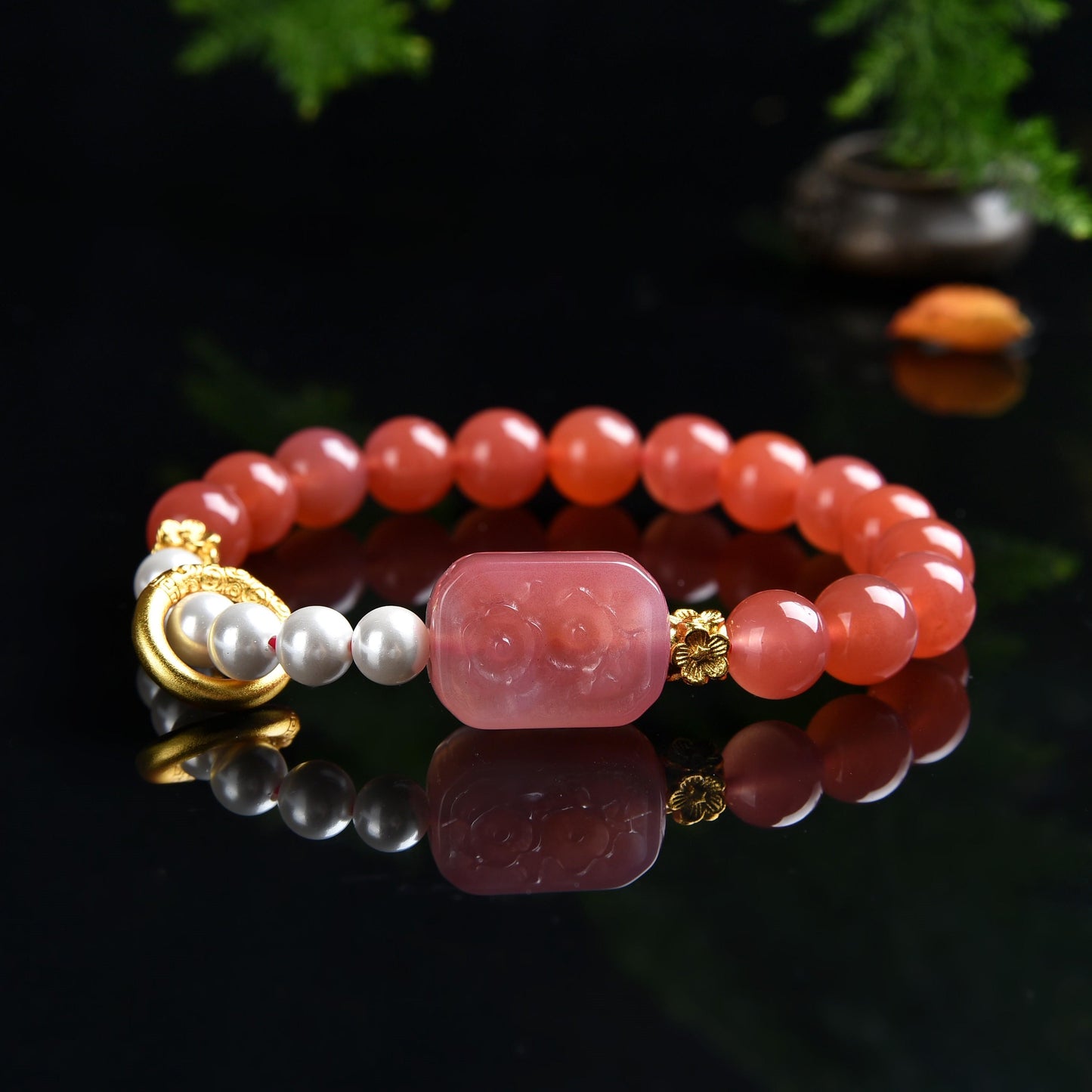 Lucky Bracelet 2023 Salt Source Agate Bracelet Female Lucky Stone Bead Bracelet Rosary Energy Feng Shui Gift